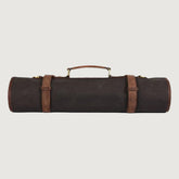 Tourbon Leather Knife Roll - Dark Brown
